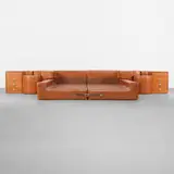Guido Faleschini, bedroom suite, c. 1975, leather, chrome-plated brass, enameled steel