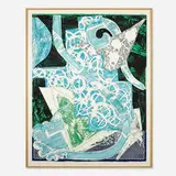 Frank Stella, Swan Engraving Blue, Green Grey, 1984, five color etching with relief on paper
