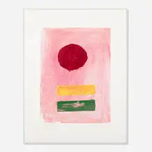 Pink Ground by Adolph Gottlieb, 1972, screenprint on paper, sold Apr 2013
