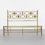 bed by Osvaldo Borsani and Arnaldo Pomodoro, c. 1960, brass, enameled brass, enameled steel, sold Apr 2013