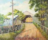 R. F. Turnbull, Covered Bridge, oil on canvas