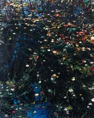 John Wawrzonek, Leaves and Light on Black Water,, Dye transfer print; titled