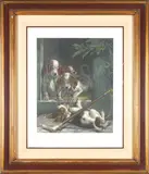 Roi Samuel John Carter, The First Taste, 1875, Engraved by Alfred Lucas; hand-colored engraving on paper; identified within the plate; framed