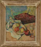 Maxim B. Gottlieb, Still Life with Fruit and Glassware, oil on canvas