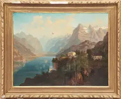 Arnold Albert Jenny, Signed 'AR: Jenny...' lower left. Oil on canvas, 40 1/2x 52 1/2 in. (102.9 x 133.4 cm), framed.