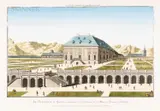 French School, 19th century, Vue Perspective de la Maison de plaisance de l'Archevêque de Munsier Province d'Irlande, hand colored engraving