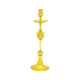 Yellow Art Glass Candlestick, probably Murano, Italy, mid-20th century, unmarked, ht. 17 in.