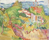 Oskar Moll, Landschaft bei Ajaccio (Landschaft auf Korsika), 1912, Öl auf Leinwand