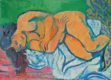 Bruno Krauskopf, Liegender Weiblicher Akt, Um 1920, Öl auf Leinwand