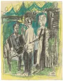 Figurengruppe by Ernst Ludwig Kirchner, Um 1923, Farbkreiden auf Velin, teilweise laviert, sold Nov 2018