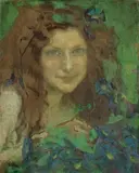 Julie Wolfthorn, Mädchen mit blaugrünen Augen, Um 1899, Öl auf Leinwand