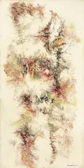 Tabuskri by Bernard Schultze, 1960, Öl, Farbtusche und Buntstift auf Leinwand, sold Nov 2011