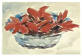 Cannablüten in Schale by Christian Rohlfs, 1933, Wassertempera auf Fabriano-Velin, sold May 2011