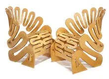 Gregg Fleishman, Pair of New Wave plywood chairs, 1994, Laminated birch