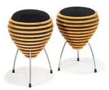 Lisa Krohn, Pair of Beehive stools, 1994, Laminated wood and metal