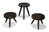 Charlotte Perriand, Pair of stools and one of a similar style