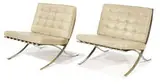 Pair of Barcelona chairs by Ludwig Mies van der Rohe, Mocha leather, sold May 2012