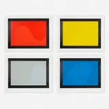 Sol LeWitt, Irregular Forms (Flat and Glossy Colors) with Black Border, 1998, etching and aquatint with screenprint in colors on Somerset Satin