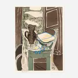 Georges Braque, La toilette devant la fenêtre (from Braque ler patron), 1945, lithograph in colors