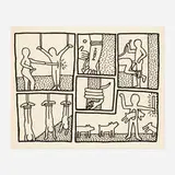 Keith Haring, Untitled (from Blueprint Drawings), 1990, screenprint on Arches Cover paper