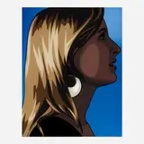 Elena and Cressie Get Ready for the Party by Julian Opie, 2011, screenprint on perspex with inkjet background, sold Jun 2021