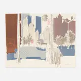 Fairfield Porter, Street Scene, 1969, lithograph in colors on Arches