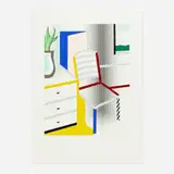 Roy Lichtenstein, Interior with Chair (from The Leo Castelli 90th Birthday Portfolio), screenprint in colors