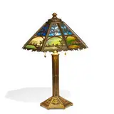 Bradley & Hubbard, table lamp with overlay shade