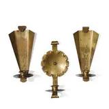 The Roycrofters & Roycroft, group of candle sconces: one pair and an additional sconce