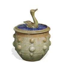 William Swallow, lidded jar with swan