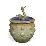 William Swallow, lidded jar with swan