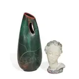 Maker Unknown, figurative bust, model 4012, together with vase bust
