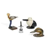 Pelican ashtray, together with three Art Deco tabletop items by Walter von Nessen for Chase Brass & Copper Co., sold Oct 2021