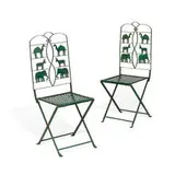 Art Déco, folding bistro chairs, pair