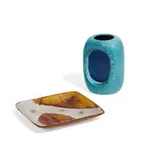 Marcello Fantoni, tray, together with Italian vase