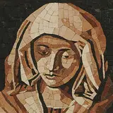 Antonio Caianello for Studio Del Mosaico, Volto Madonna framed mosaic mosaic/tile