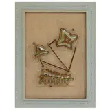 Frances and Michael Higgins, framed grouping of three fused glass plates