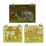 Frances and Michael Higgins, mushroom hanging plaques, group of three
