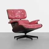 Charles and Ray Eames, special-order 670 lounge chair, 1956, rosewood, leather, enameled aluminum, rubber