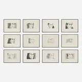 Alex Katz, June Ekman's Class (portfolio of twelve works), 1972, etching and aquatint on paper