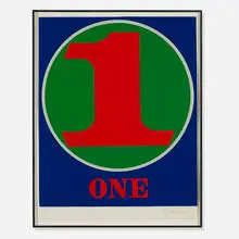 One (from Numbers) by Robert Indiana, 1968, screenprint on paper, sold Apr 2013