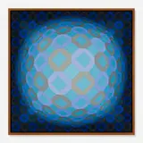 Okta-Pos-Va by Victor Vasarely, 1972, acrylic on canvas, sold Apr 2013