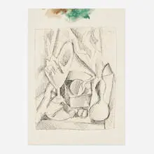Pablo Picasso, Nature Morte au Gramophone, 1908-1909, ink, watercolor and pencil on wove paper