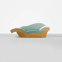 Hans Hollein, Marilyn sofa, 1983, burled maple veneer, upholstery, beech