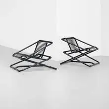 Ron Arad, Rocking Chairs, pair, 1981, enameled and rubberized steel, bungee cords