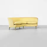 sofa by Osvaldo Borsani, c. 1952, upholstery, lacquered wood, sold Sep 2012
