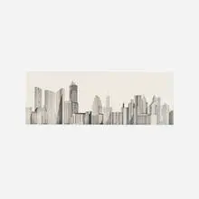 Ray Johnson, untitled (Skyline), c. 1945, ink on matte board
