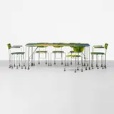 Gaetano Pesce, Broadway dining set, 1993, cast resin, stainless steel, rubber, steel