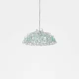 Annet van Egmond, chandelier, c. 1988, galvanized steel, glass, steel wire
