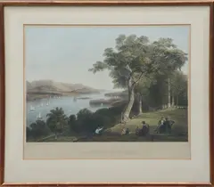View from Hyde Park, New York, mid-19th century., Stipple engraving